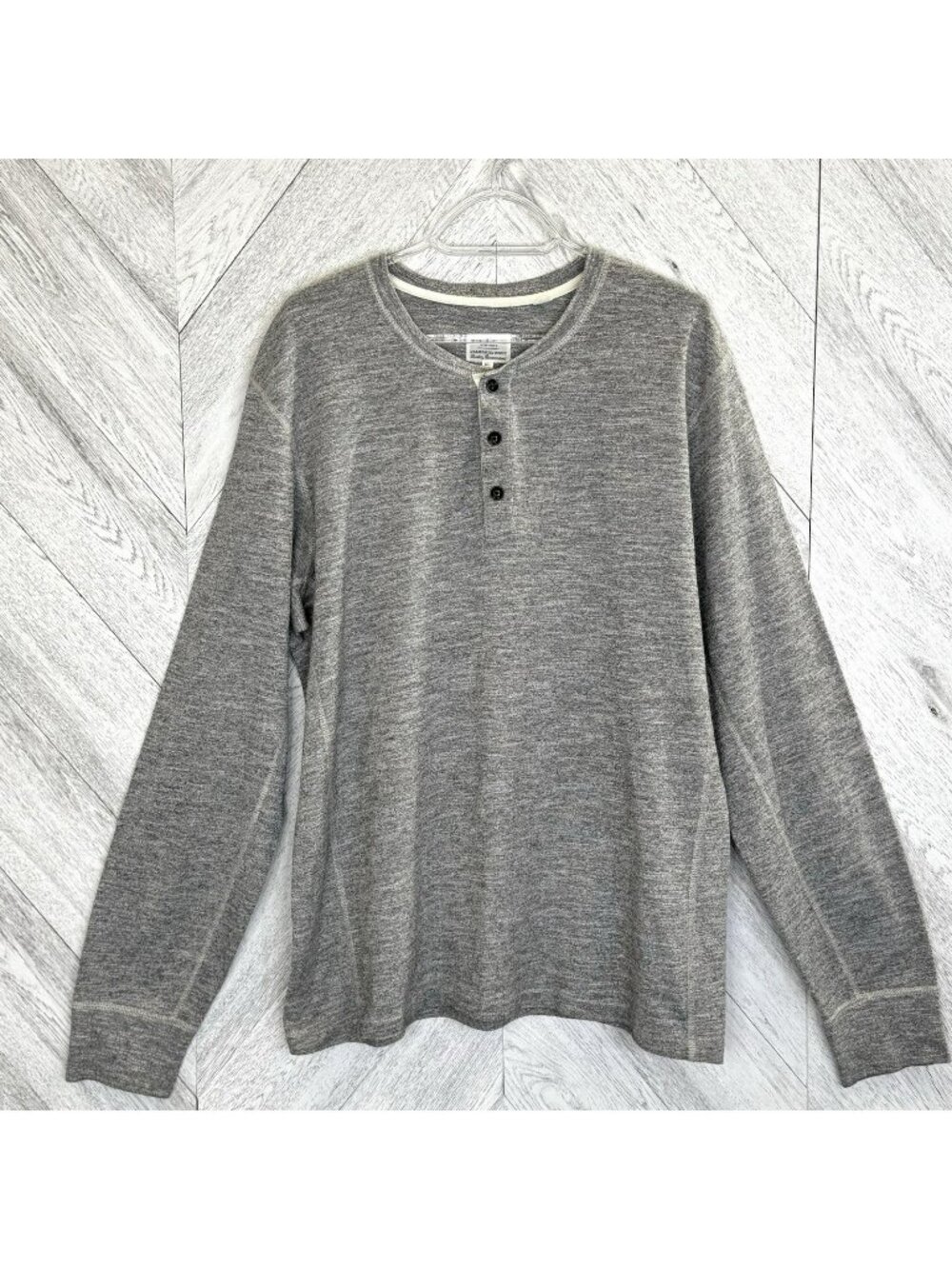 Rag & Bone Shirt Henley Mens XL Gray Standard Issue Long Sleeve Pullover
